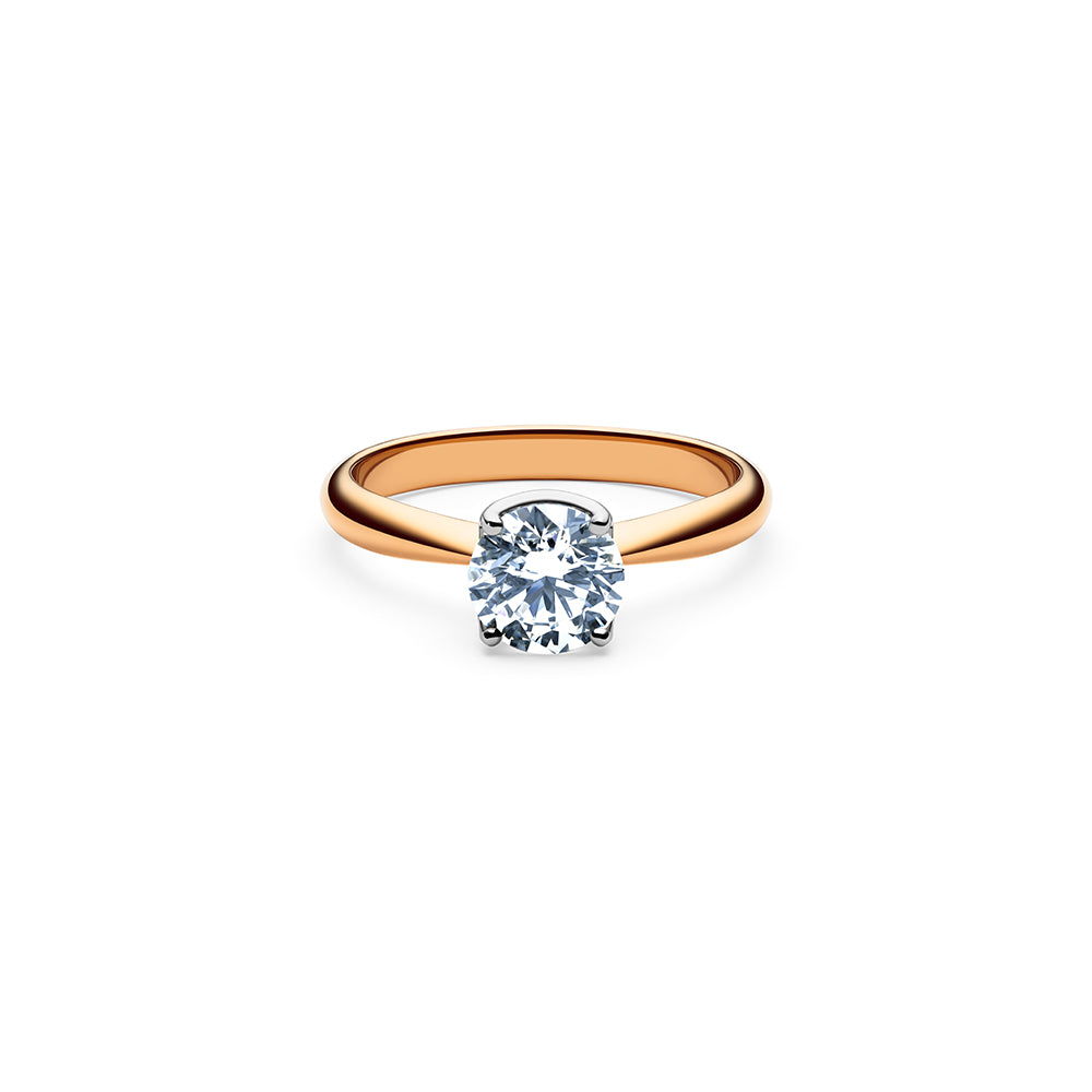 Aurora Solitaire Diamond Ring - 18k Rose Gold