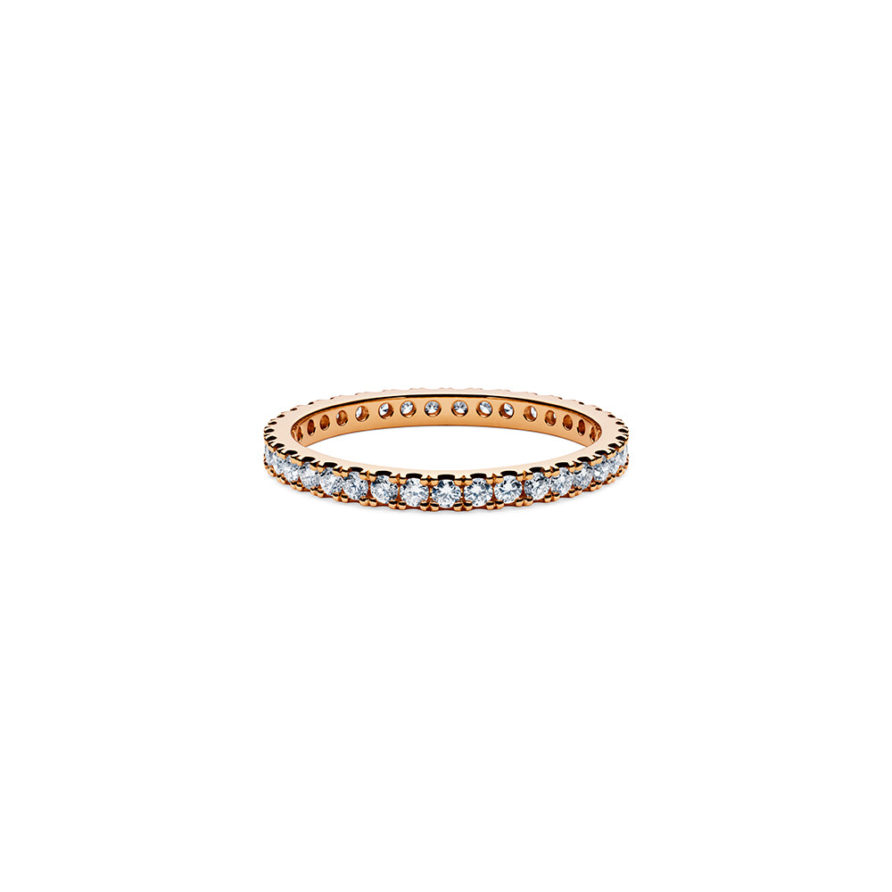 Solaris Diamond Stacker Ring - 18k Rose Gold