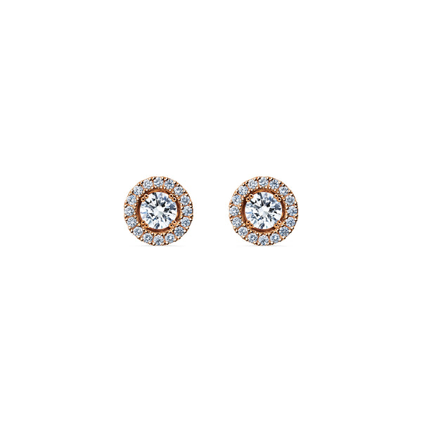 Skagi Diamond Studs Rose Gold with Halo Accessory