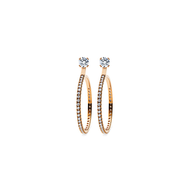 Skagi Diamond Studs Rose Gold with Large Hoop Accessory