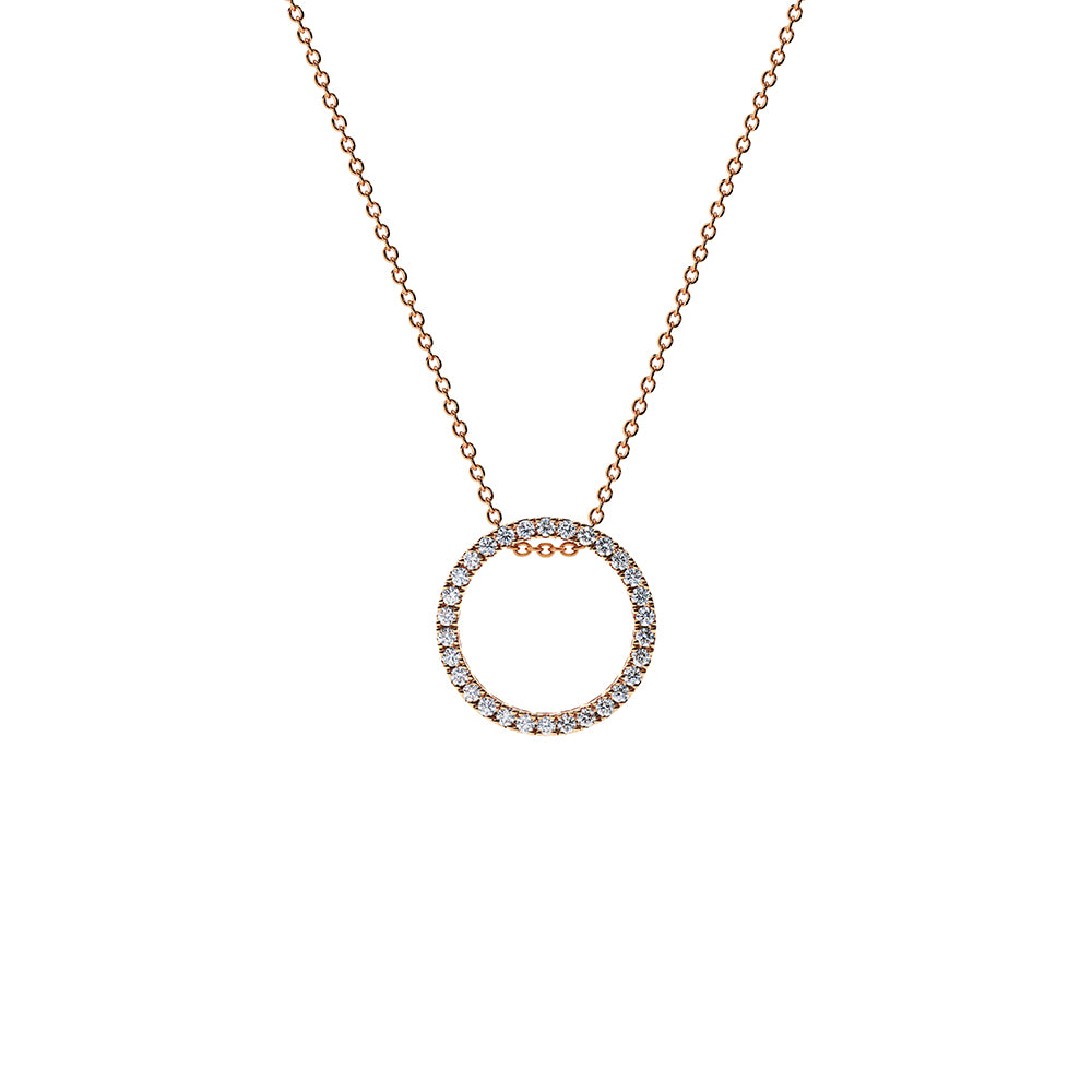Solaris Diamond Pendant Necklace - 18k Rose Gold