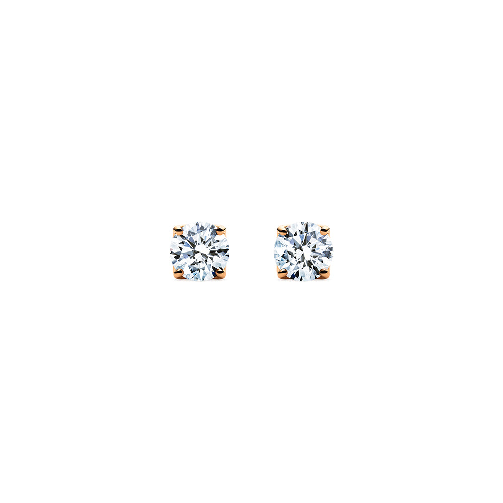 Aurora Diamond Studs - 18k Rose Gold