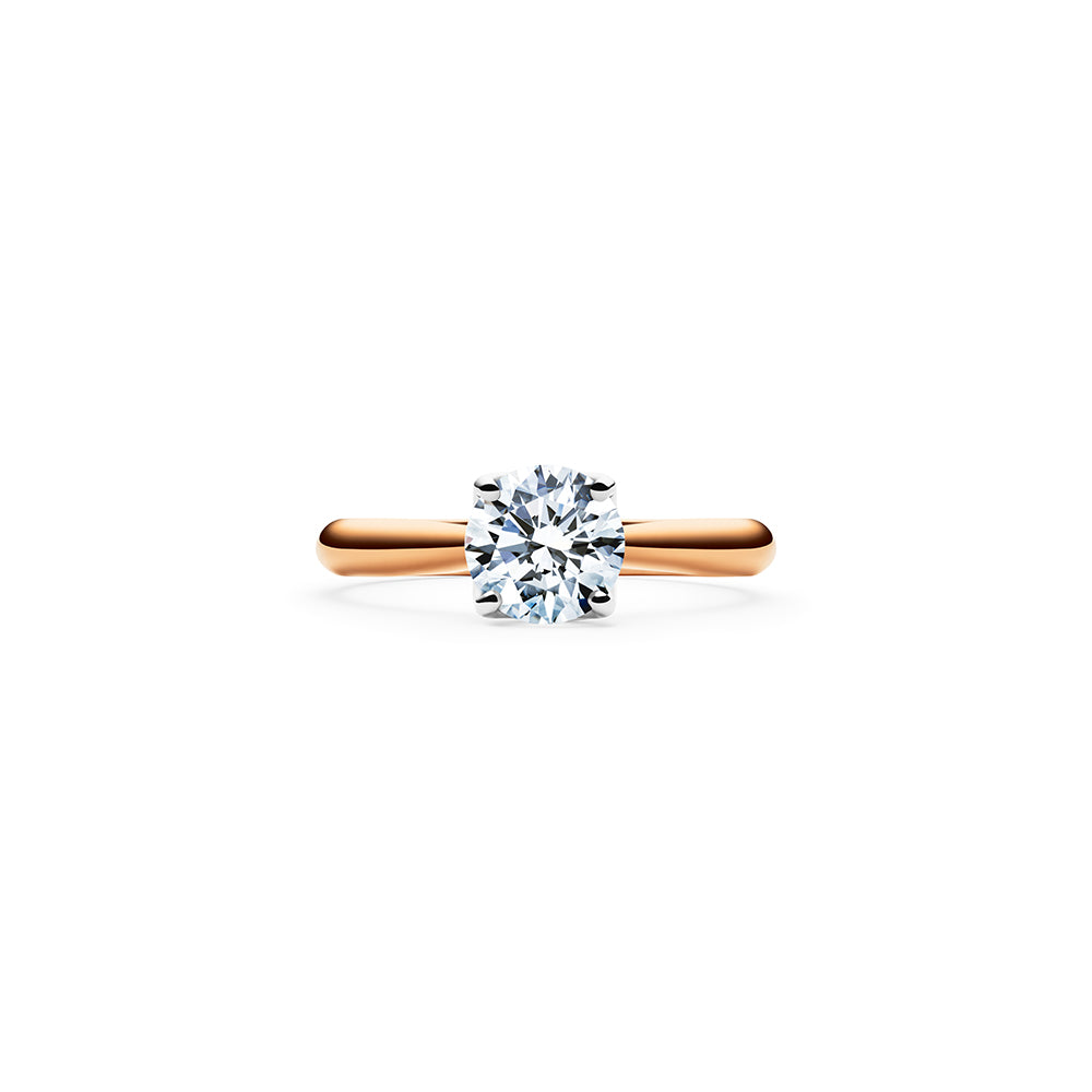 Aurora Solitaire Diamond Ring - 18k Rose Gold