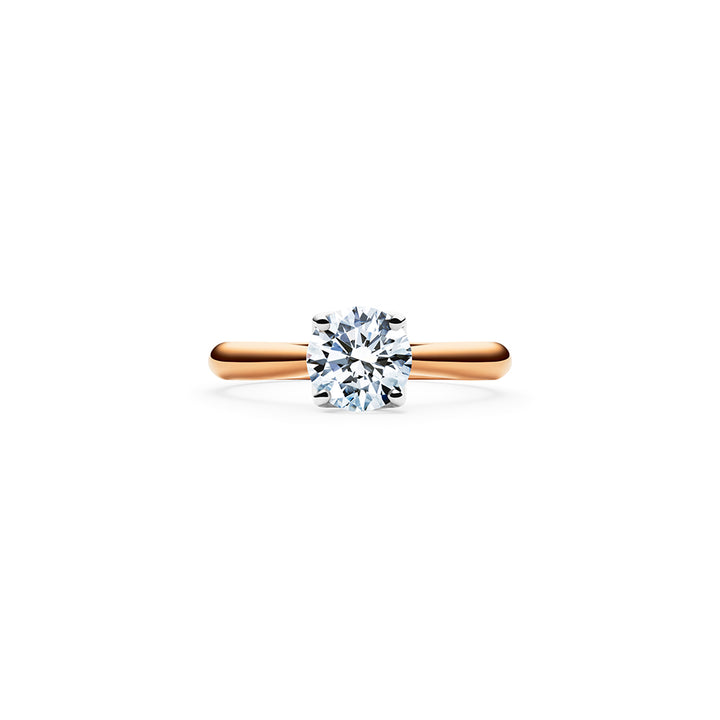 Aurora Solitaire Diamond Ring Rose Gold