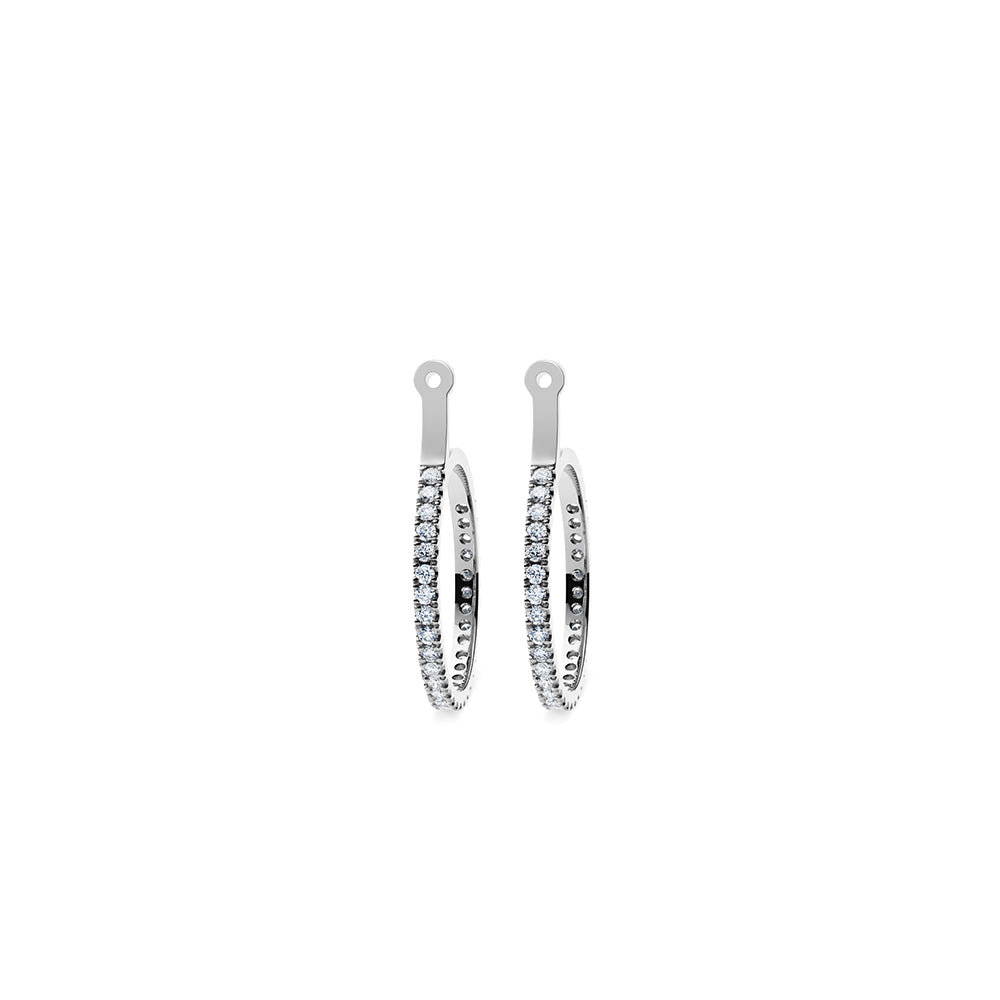 Aurora Diamond Studs Platinum with Small Hoop Accessory