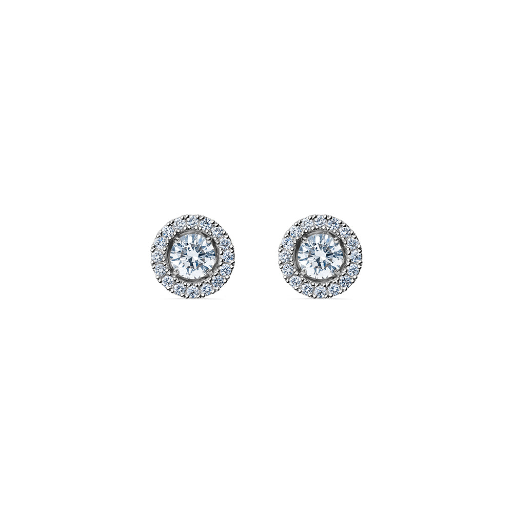 Godavari Aurora Diamond Studs - Platinum with Halo Accessories